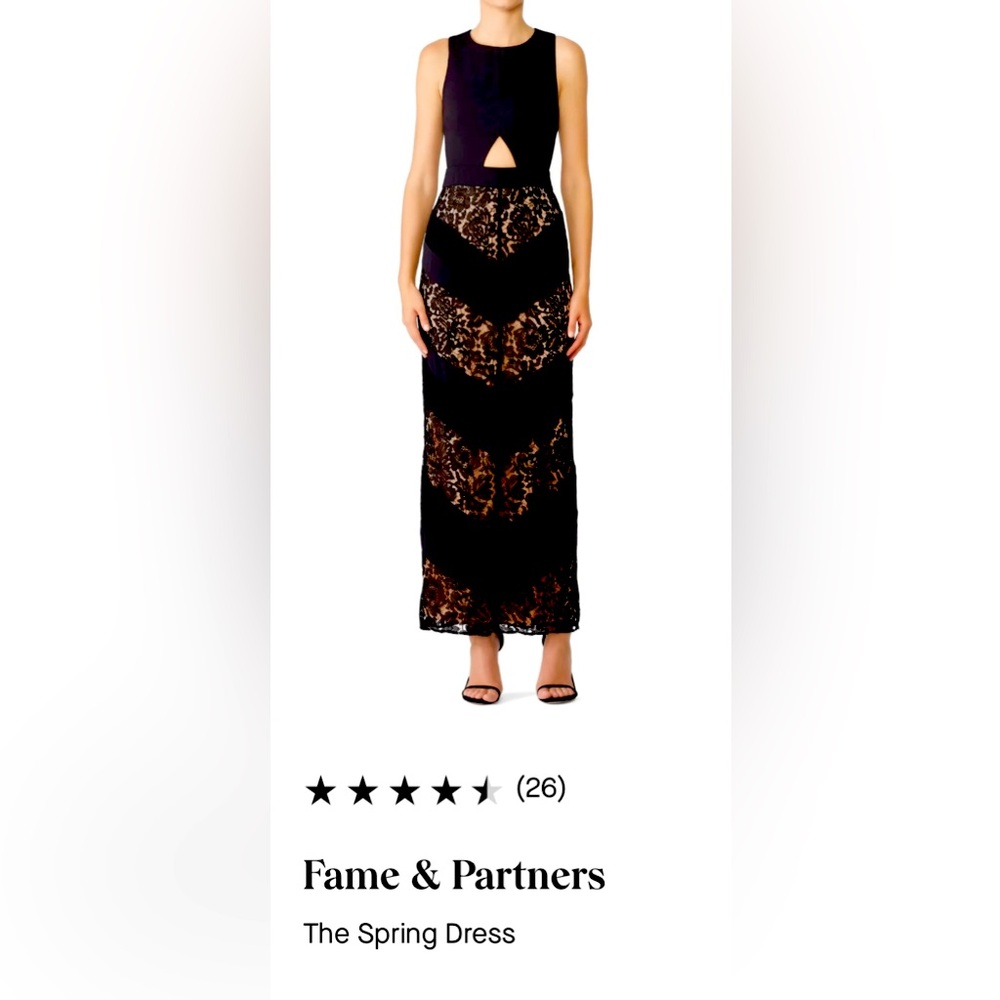 Black cutout wedding guest gown. Size 0. Worn once and in perfect condition.